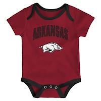 Newborn & Infant Outerstuff Arkansas Razorbacks Three-Pack All Day Play Bodysuit Set