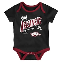 Newborn & Infant Outerstuff Arkansas Razorbacks Three-Pack All Day Play Bodysuit Set