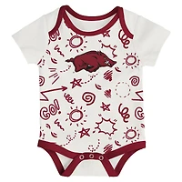 Newborn & Infant Outerstuff Arkansas Razorbacks Three-Pack All Day Play Bodysuit Set