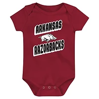 Ensemble de 3 bodies pour nouveau-né Cardinal Arkansas Razorbacks Sunday Comics