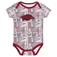 Ensemble de 3 bodies pour nouveau-né Cardinal Arkansas Razorbacks Sunday Comics