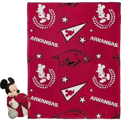 Ensemble coussin et jeté en soie Mickey Hugger Northwest x Disney Arkansas Razorbacks