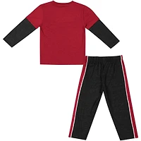 Toddler Colosseum Cardinal/Black Arkansas Razorbacks Long Sleeve T-Shirt & Pants Set