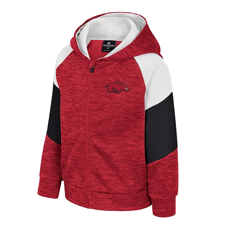 Toddler Colosseum Cardinal Arkansas Razorbacks Spirit Hollow Full-Zip Hoodie