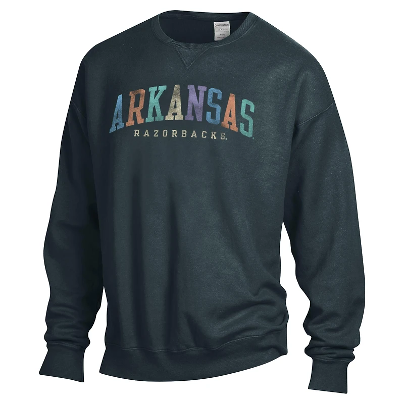 Sweat-shirt surdimensionné unisexe ComfortWash gris Arkansas Razorbacks
