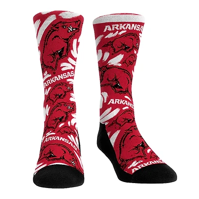Chaussettes unisexes Rock Em Arkansas Razorbacks Allover Logo & Paint Crew