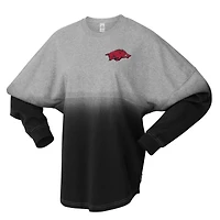 T-shirt unisexe Spirit Jersey noir/gris Arkansas Razorbacks Ombre à manches longues