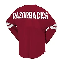 Unisex Spirit Jersey Cardinal Arkansas Razorbacks Lace-Up V-Neck Long Sleeve T-Shirt