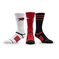 Unisex Strideline Arkansas Razorbacks Premium Knit Crew Socks Three-Pack
