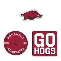 Lot de 3 aimants de réfrigérateur haut de gamme WinCraft Arkansas Razorbacks