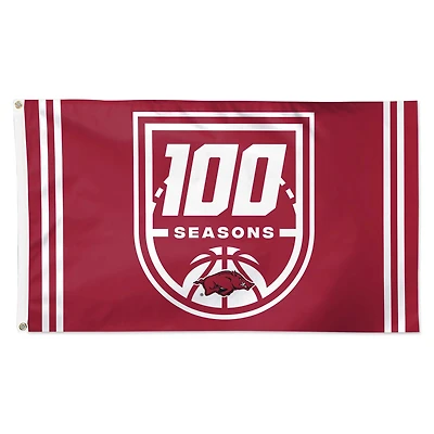 WinCraft Arkansas Razorbacks 3' x 5' Drapeau de luxe 100 saisons simple face