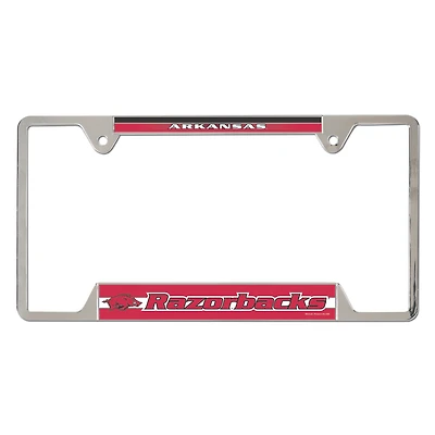 Cadre de plaque d'immatriculation en métal chromé WinCraft Arkansas Razorbacks