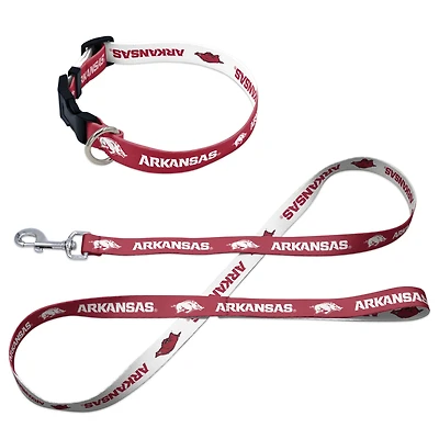 Ensemble laisse et collier pour animaux de compagnie WinCraft Arkansas Razorbacks