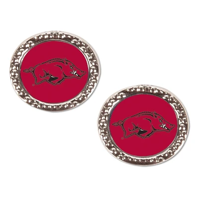 Boucle d'oreille ronde WinCraft Arkansas Razorbacks Team Post