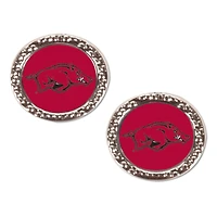 Boucle d'oreille ronde WinCraft Arkansas Razorbacks Team Post