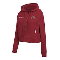 Veste à capuche entièrement zippée sequins Game Day Pro Standard Cardinal Arkansas Razorbacks pour femme