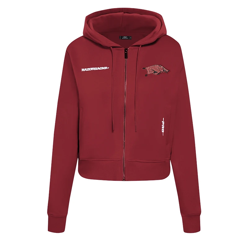 Veste à capuche entièrement zippée sequins Game Day Pro Standard Cardinal Arkansas Razorbacks pour femme