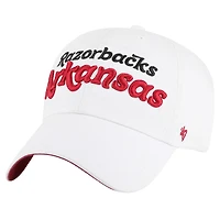 Casquette ajustable blanche Arkansas Razorbacks Pensacola Clean Up pour femme '47
