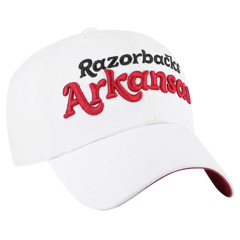 Women's '47 White Arkansas Razorbacks Pensacola Clean Up Adjustable Hat