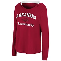 Colosseum Cardinal Arkansas Razorbacks Catalina Sweat à capuche T-shirt manches longues pour femme
