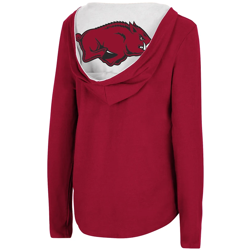 Colosseum Cardinal Arkansas Razorbacks Catalina Sweat à capuche T-shirt manches longues pour femme