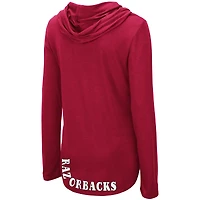 Women's Colosseum Cardinal Arkansas Razorbacks My Lover Lightweight Hooded Long Sleeve T-Shirt