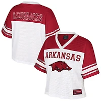 Maillot de football américain court blanc Colosseum pour femme des Arkansas Razorbacks Treasure
