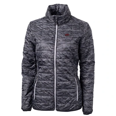 Women's Cutter & Buck Black Arkansas Razorbacks Eco Full-Zip Puffer Jacket