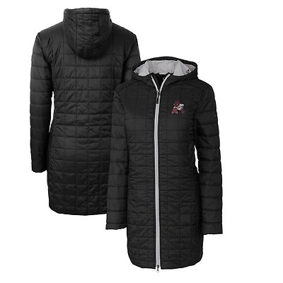 Women's Cutter & Buck Black Arkansas Razorbacks Vault Rainier Primaloft Eco Hooded Long Coat