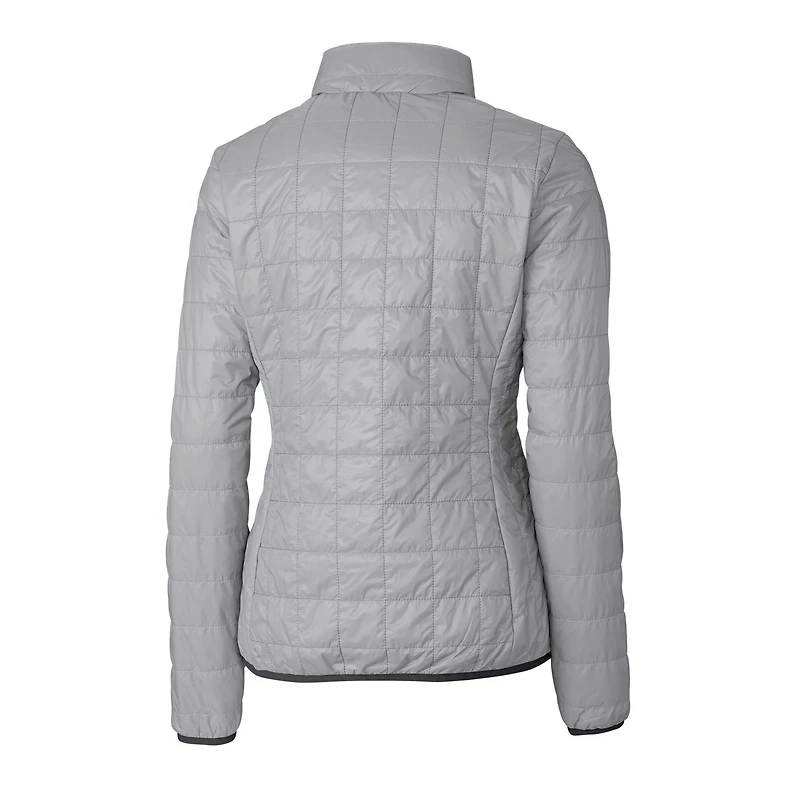 Women's Cutter & Buck Gray Arkansas Razorbacks Rainier Eco Insulated Puffer Full-Zip Jacket