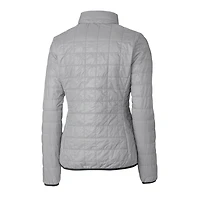 Women's Cutter & Buck Gray Arkansas Razorbacks Rainier Eco Insulated Puffer Full-Zip Jacket