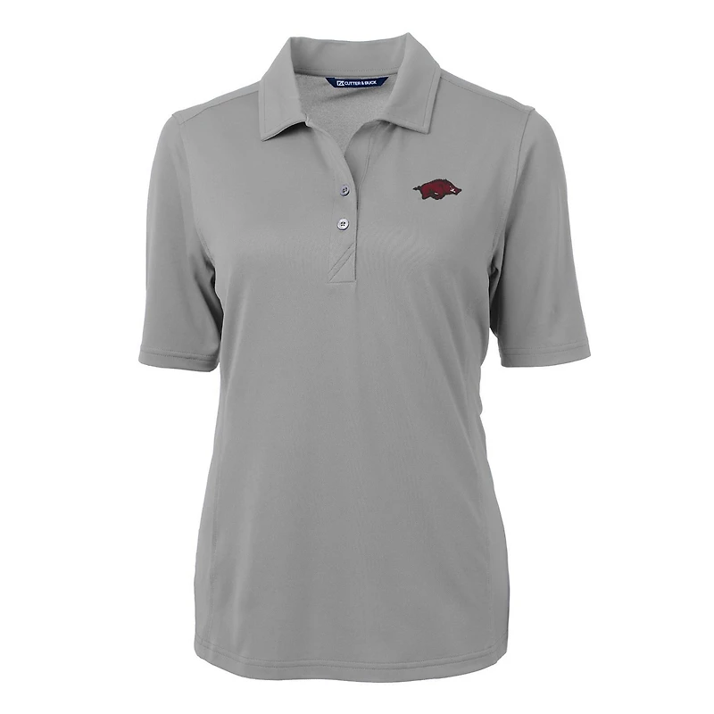 Women's Cutter & Buck Gray Arkansas Razorbacks Virtue Eco Pique Recycled Polo
