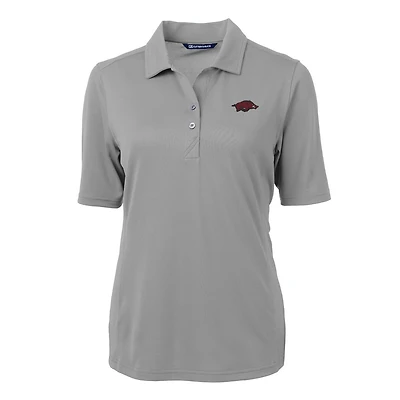 Women's Cutter & Buck Gray Arkansas Razorbacks Virtue Eco Pique Recycled Polo