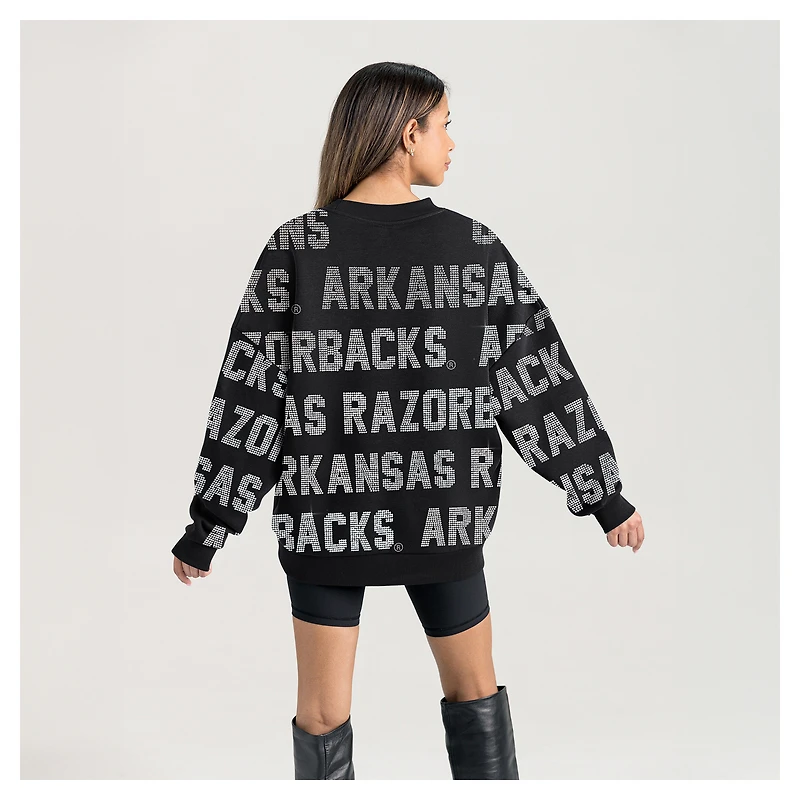 Women's Gameday Couture Black Arkansas Razorbacks Hype Era Sweatshirt