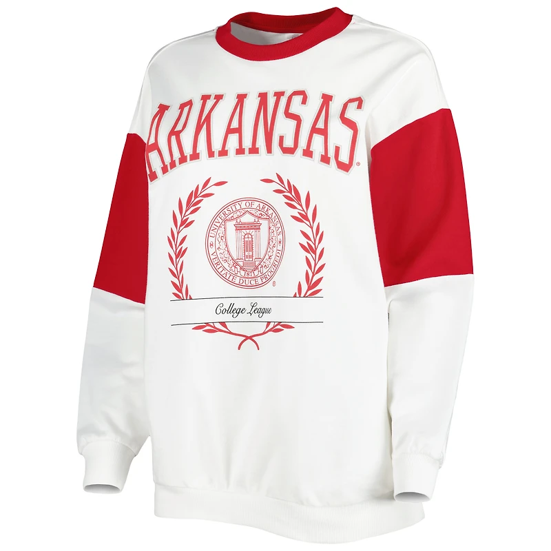 Women's Gameday Couture White Arkansas Razorbacks It's A Vibe Dolman Pullover Sweatshirt
