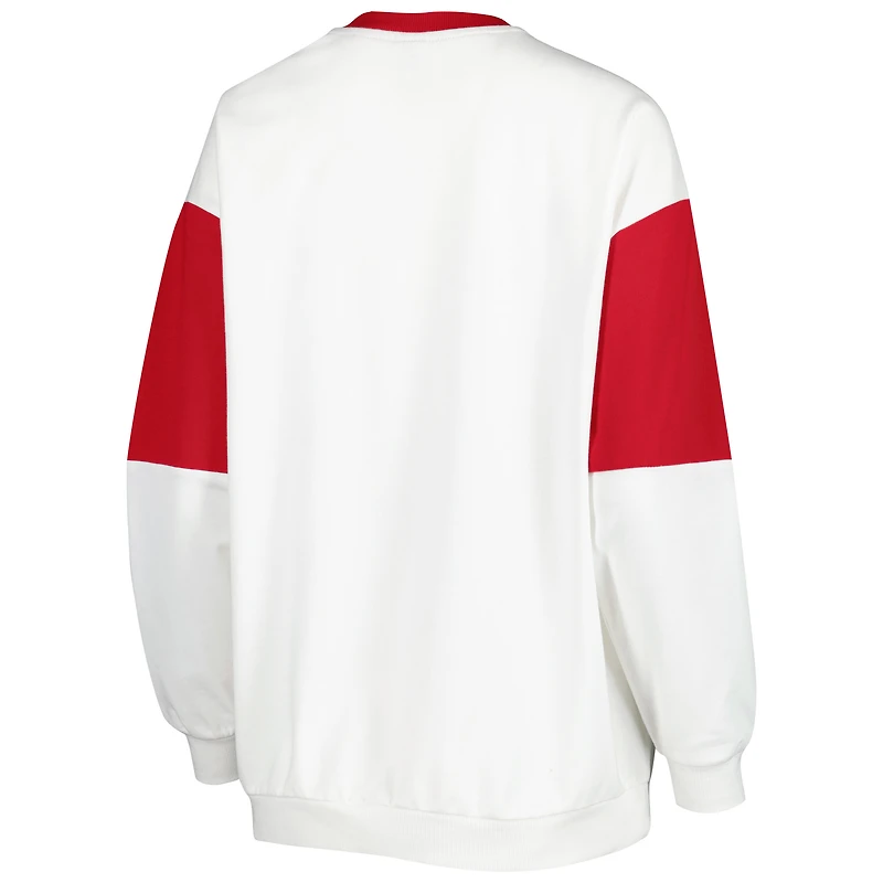 Sweat Gameday Couture Razorbacks de l'Arkansas blanc pour femme It's A Vibe Dolman Pullover
