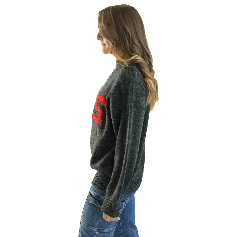 Pull Varsity surdimensionné noir pour femme Gameday Social Arkansas Razorbacks