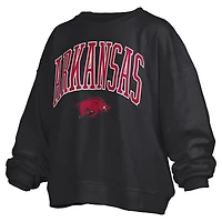 Sweat-shirt Pressbox noir pour femmes, Arkansas Razorbacks, grande taille, Nelson Janise