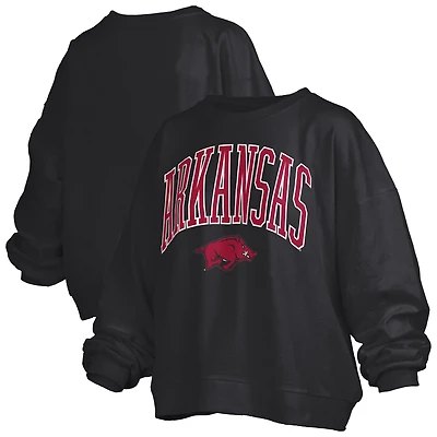 Women's Pressbox Black Arkansas Razorbacks Plus Nelson Janise Sweatshirt