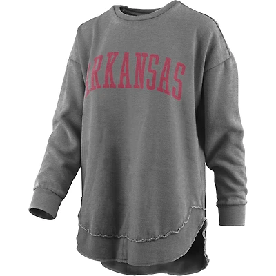 Sweat-shirt Pressbox Arkansas Razorbacks Vintage Wash noir pour femme