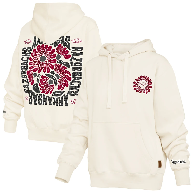 Women's Pressbox  Cream Arkansas Razorbacks Elena Janise Hoodie