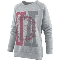 Sweat-shirt raglan Pressbox Heather Grey Arkansas Razorbacks pour femme