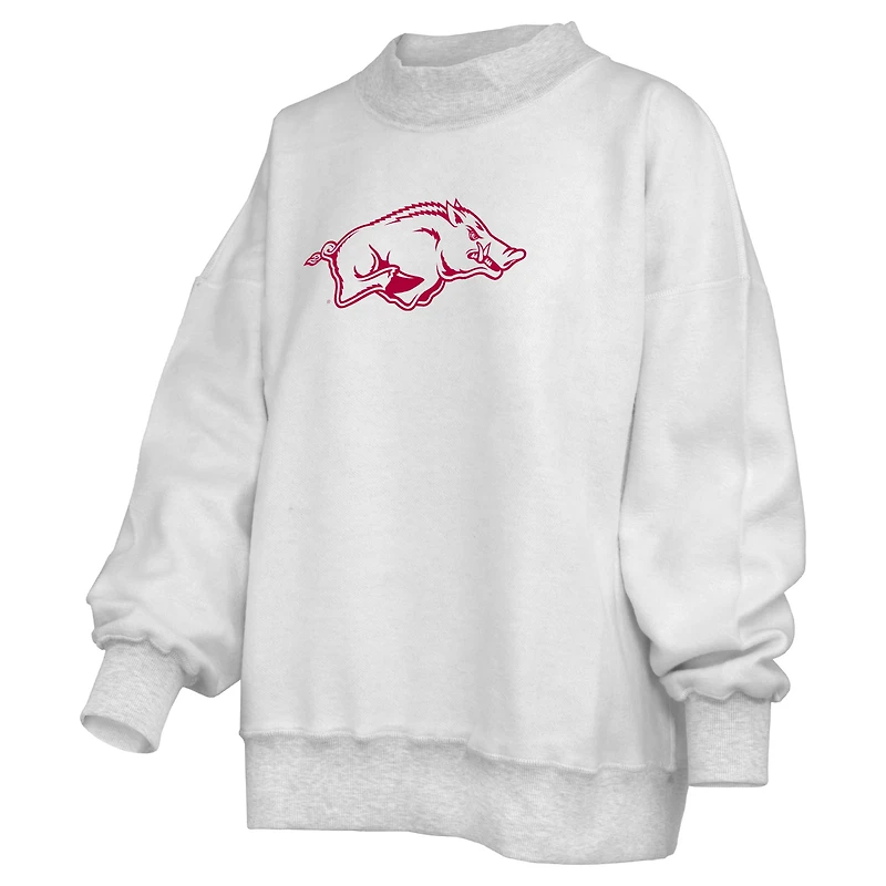 Sweat-shirt réversible Pressbox gris chiné pour femmes, Arkansas Razorbacks