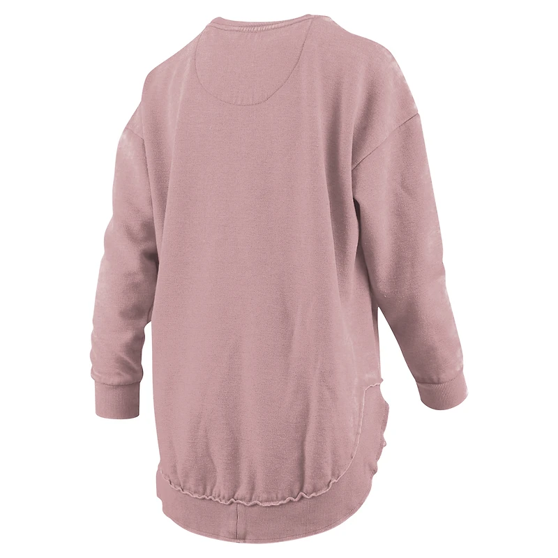 Women's Pressbox Pink Arkansas Razorbacks Poncho Fleece Pullover Sweatshirt