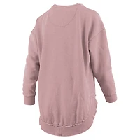 Women's Pressbox Pink Arkansas Razorbacks Poncho Fleece Pullover Sweatshirt