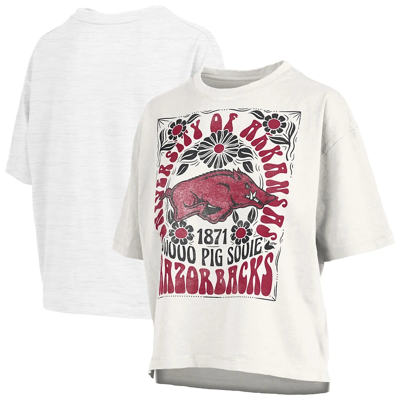 Women's Pressbox White Arkansas Razorbacks Harmony Oversized T-Shirt