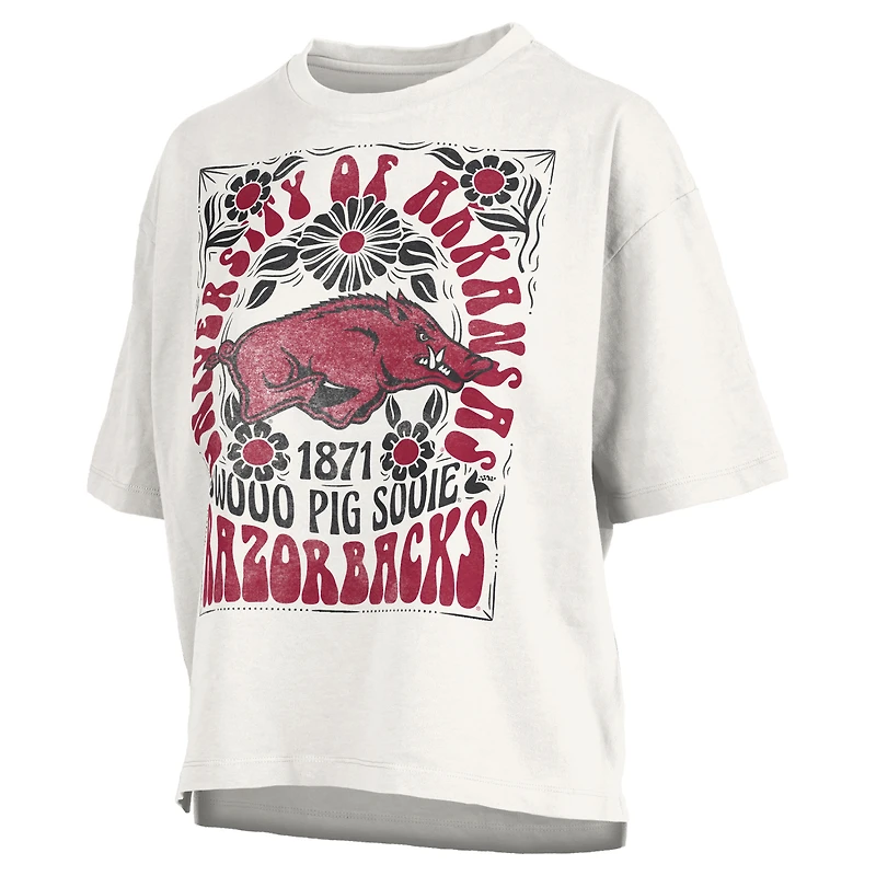 Women's Pressbox White Arkansas Razorbacks Harmony Oversized T-Shirt