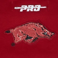 Sweat-shirt court à paillettes Pro Standard Cardinal Arkansas Razorbacks pour femme