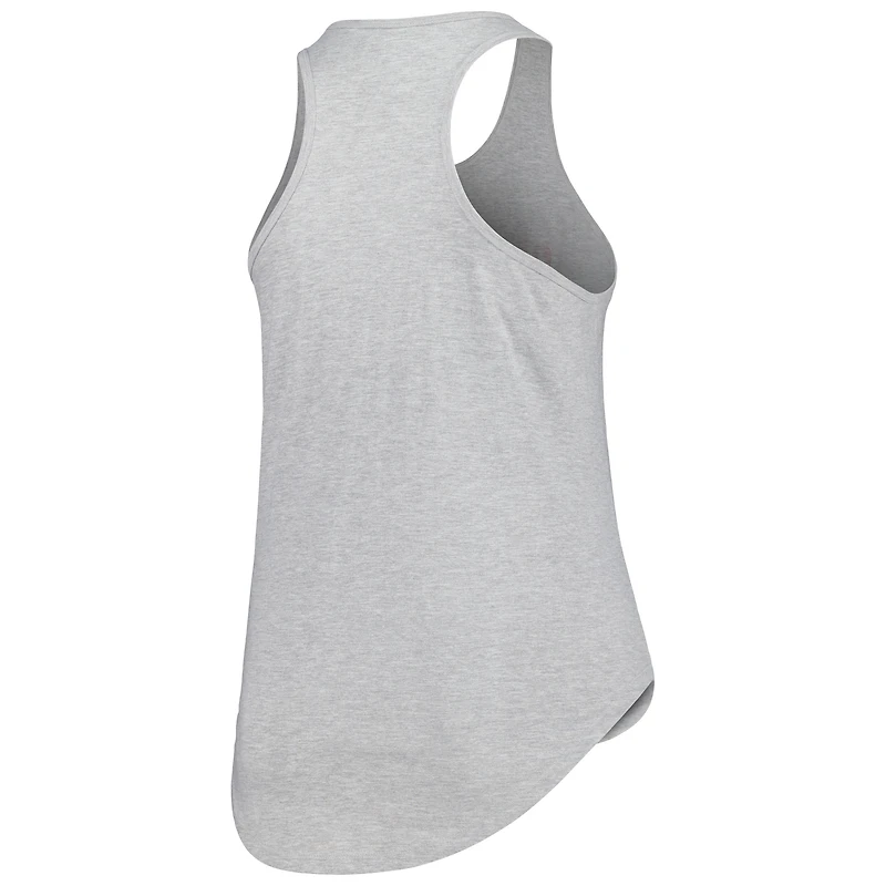 Profil pour femme Gris chiné Arkansas Razorbacks Arch Logo Débardeur à dos nageur et encolure dégagée