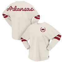 T-shirt surdimensionné en jersey Spirit pour femmes crème Arkansas Razorbacks
